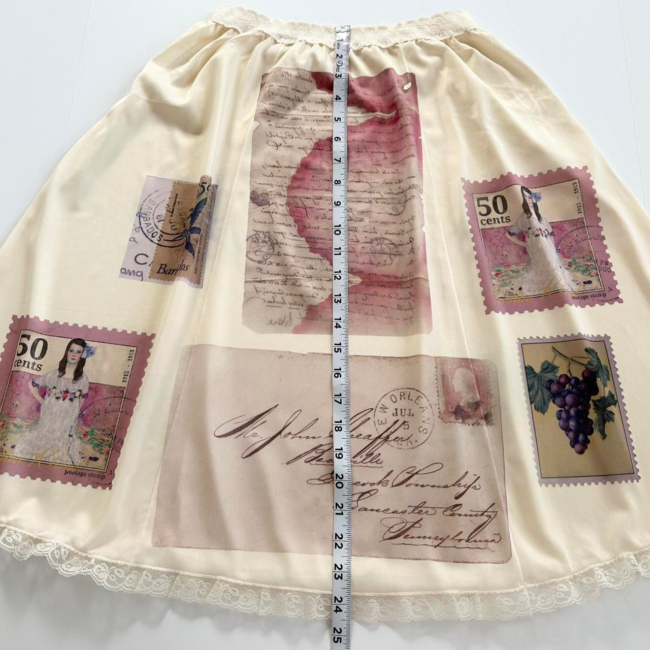 antique stationery slip cami and skirt set (m/l)