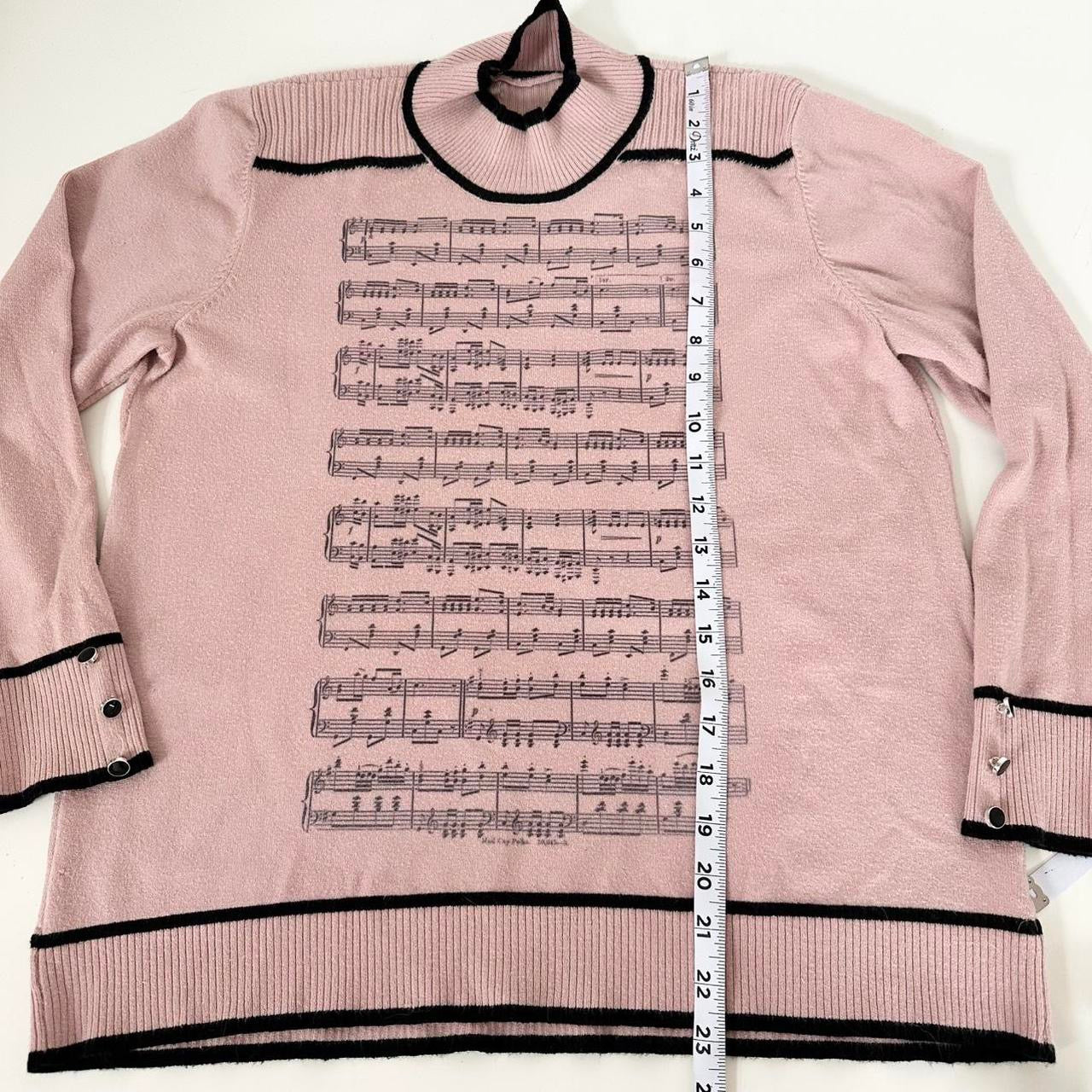 pink sheet music sweater (large)