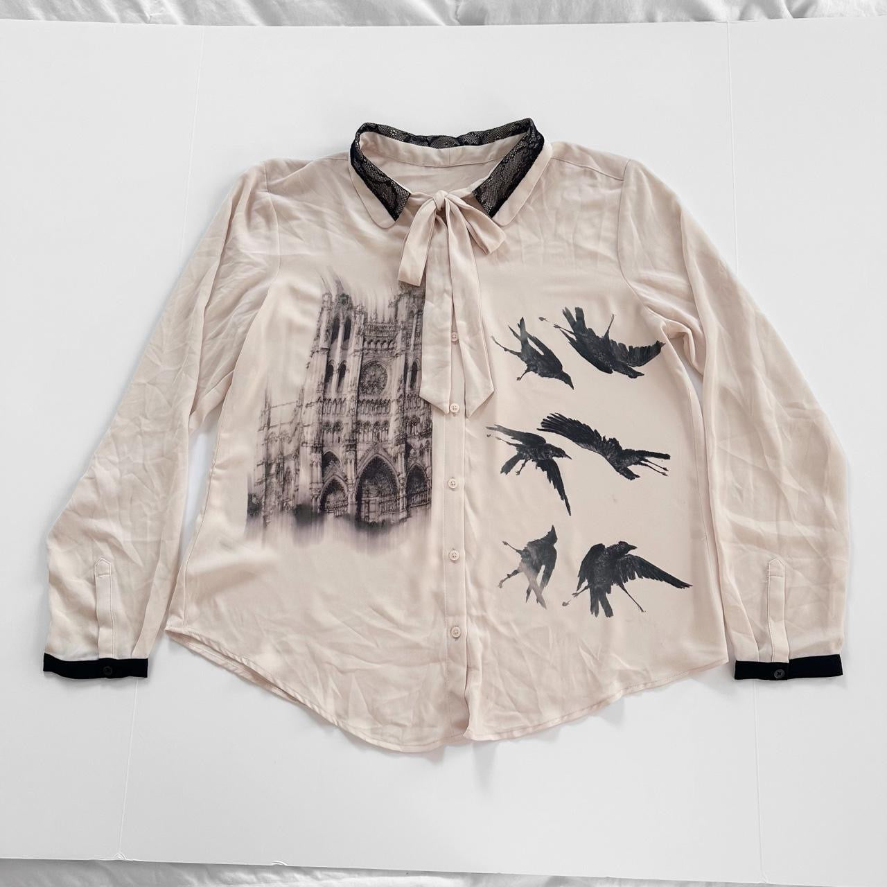 cathedral crows chiffon blouse (large)