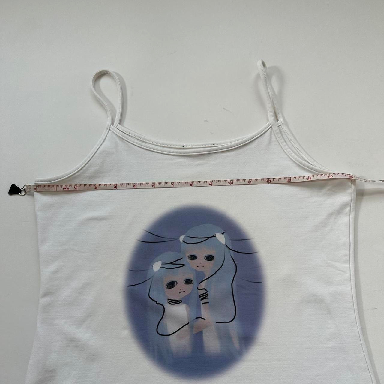 android twins cyber core hand printed tank top | size medium