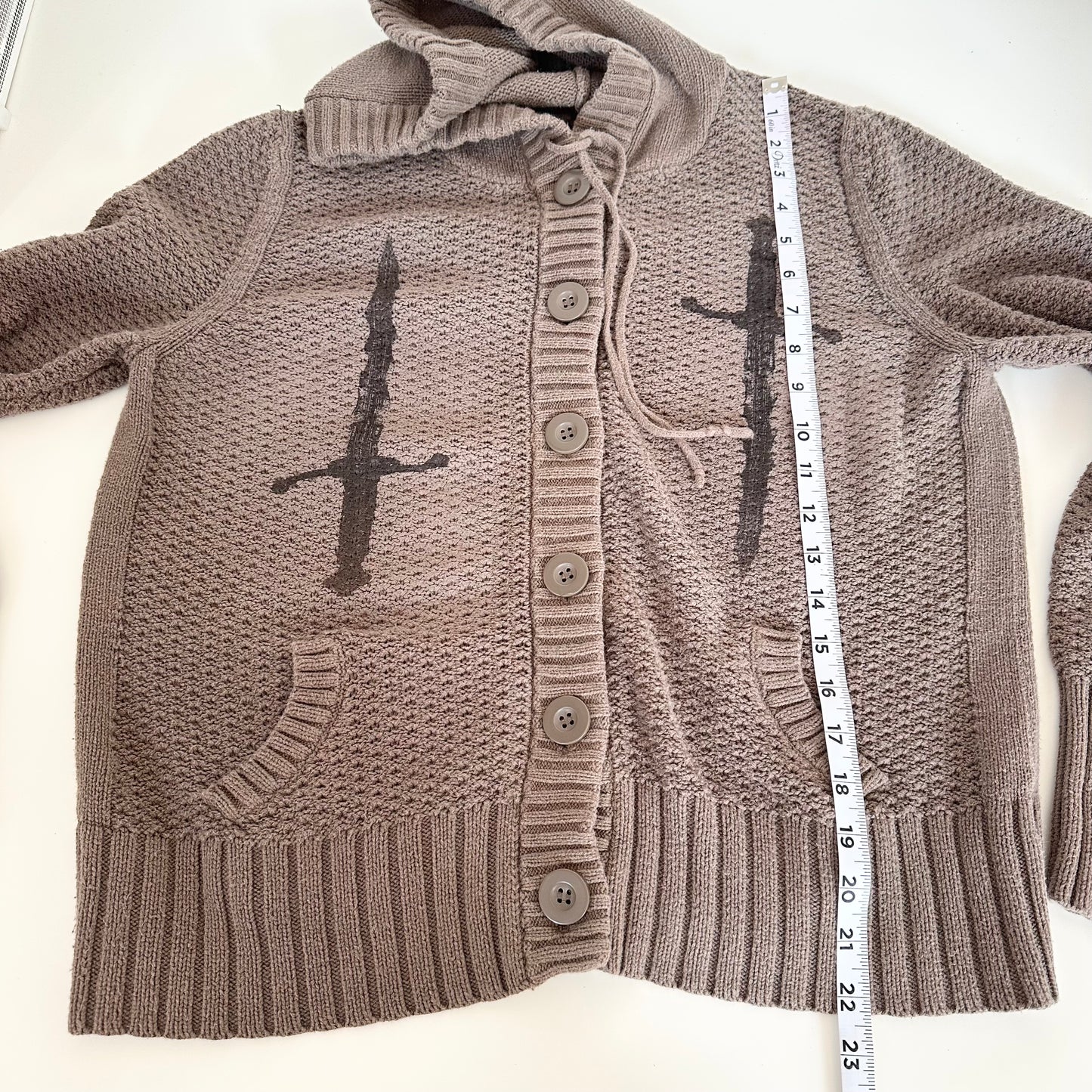parrying daggers hooded knit cardigan (s/m)