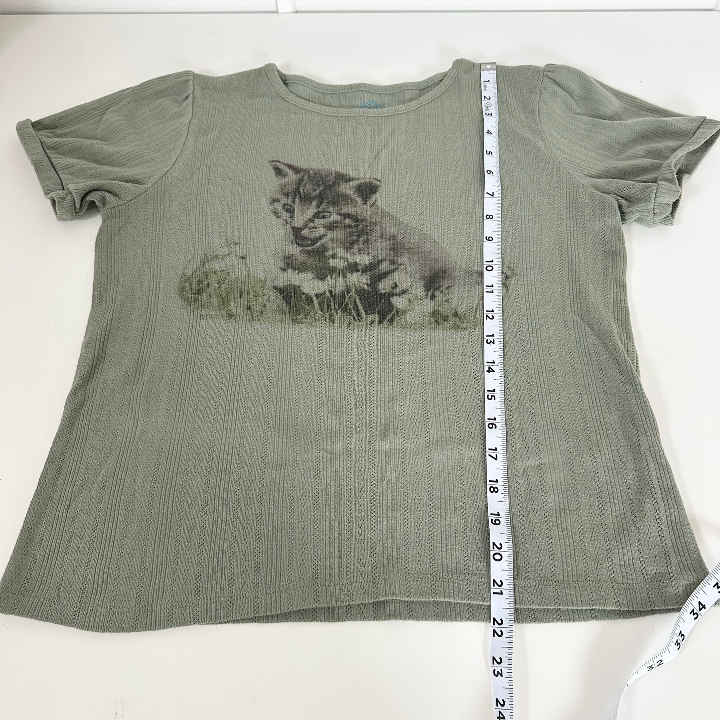 kitten pointelle baby tee (s)