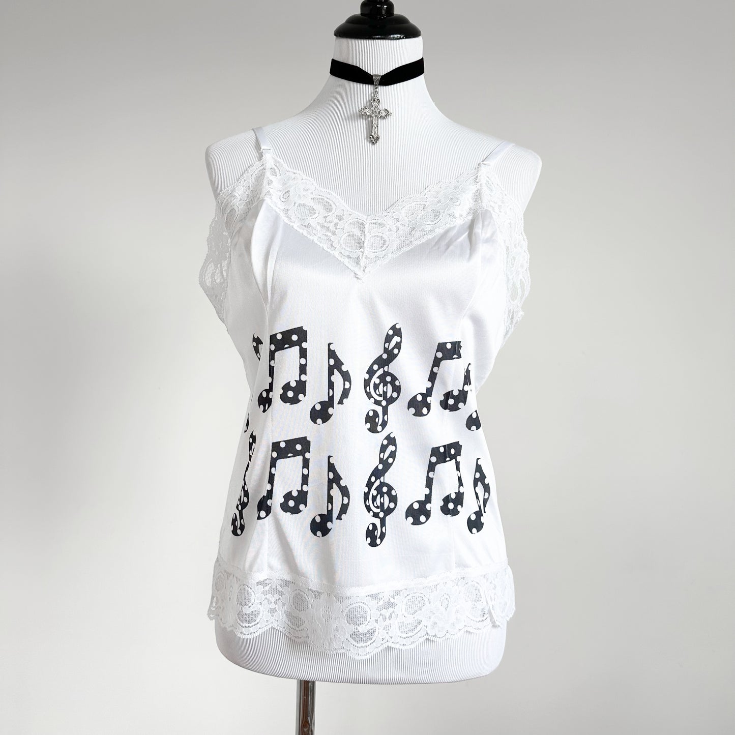 polka dot music notes slip cami (xxl)