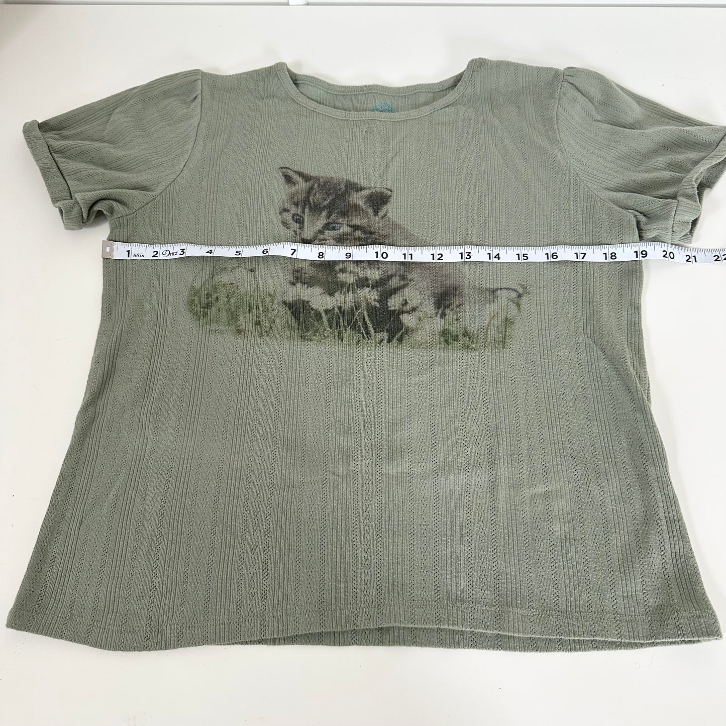 kitten pointelle baby tee (s)
