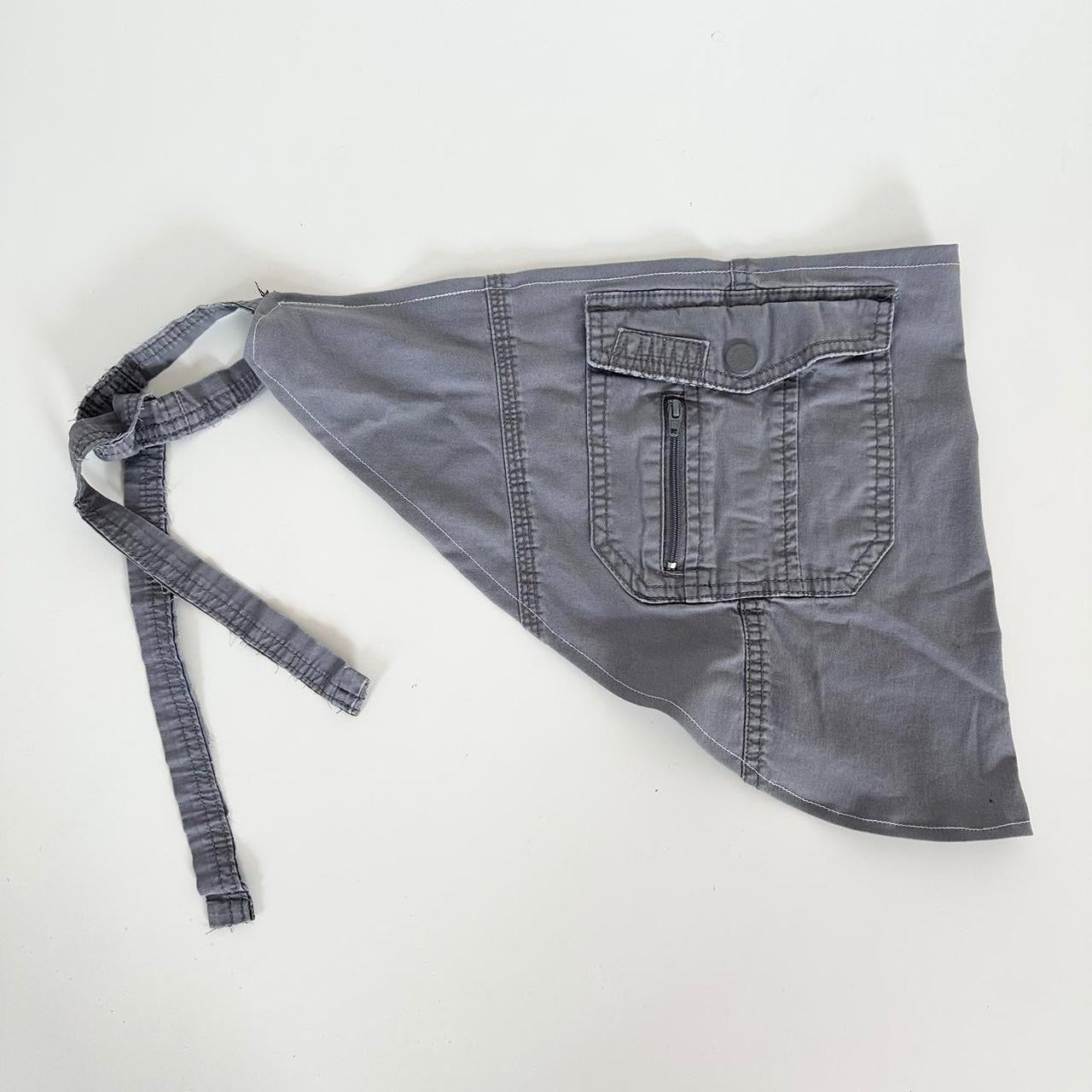 upcycled blue grey low rise cargo mini skirt (s-m)