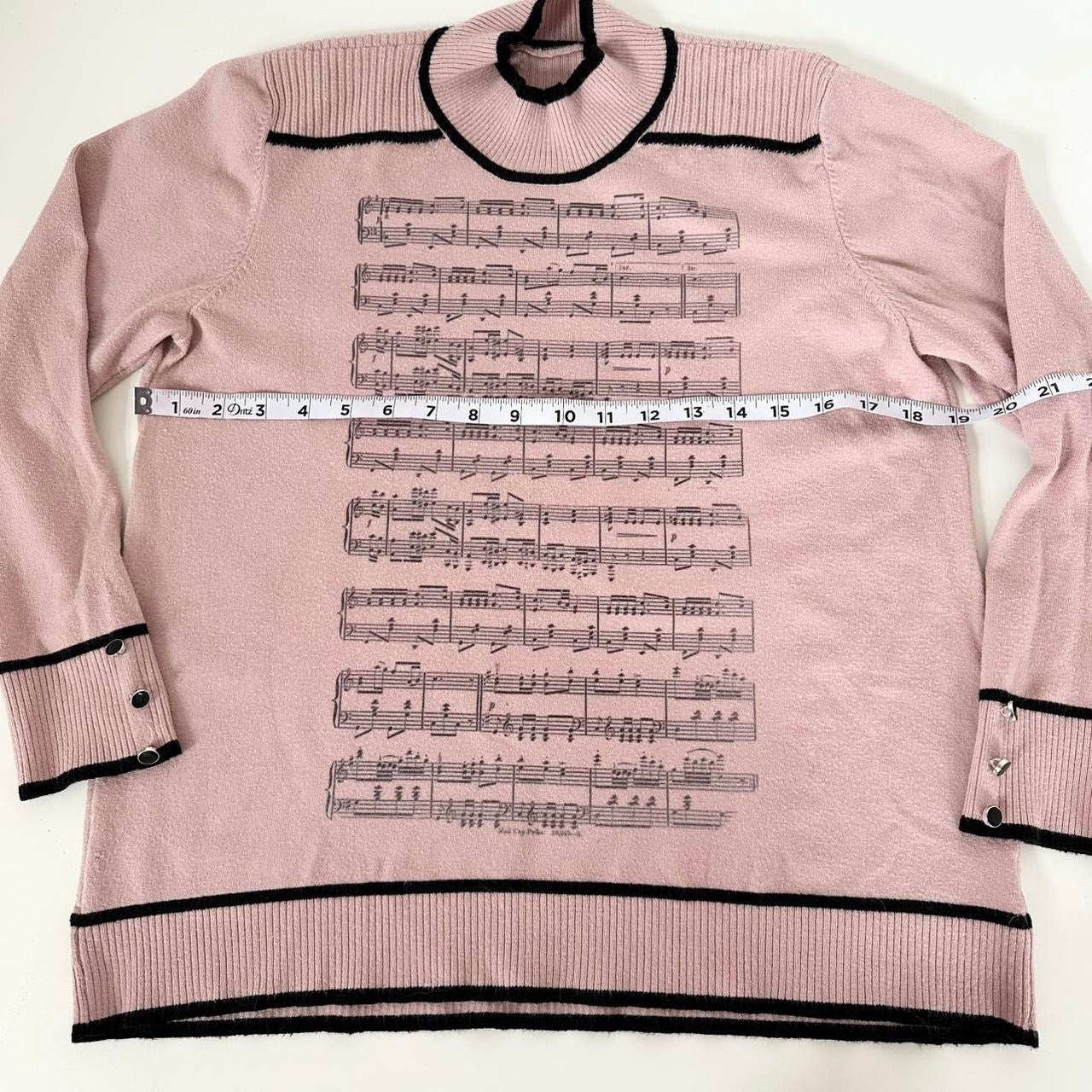 pink sheet music sweater (large)