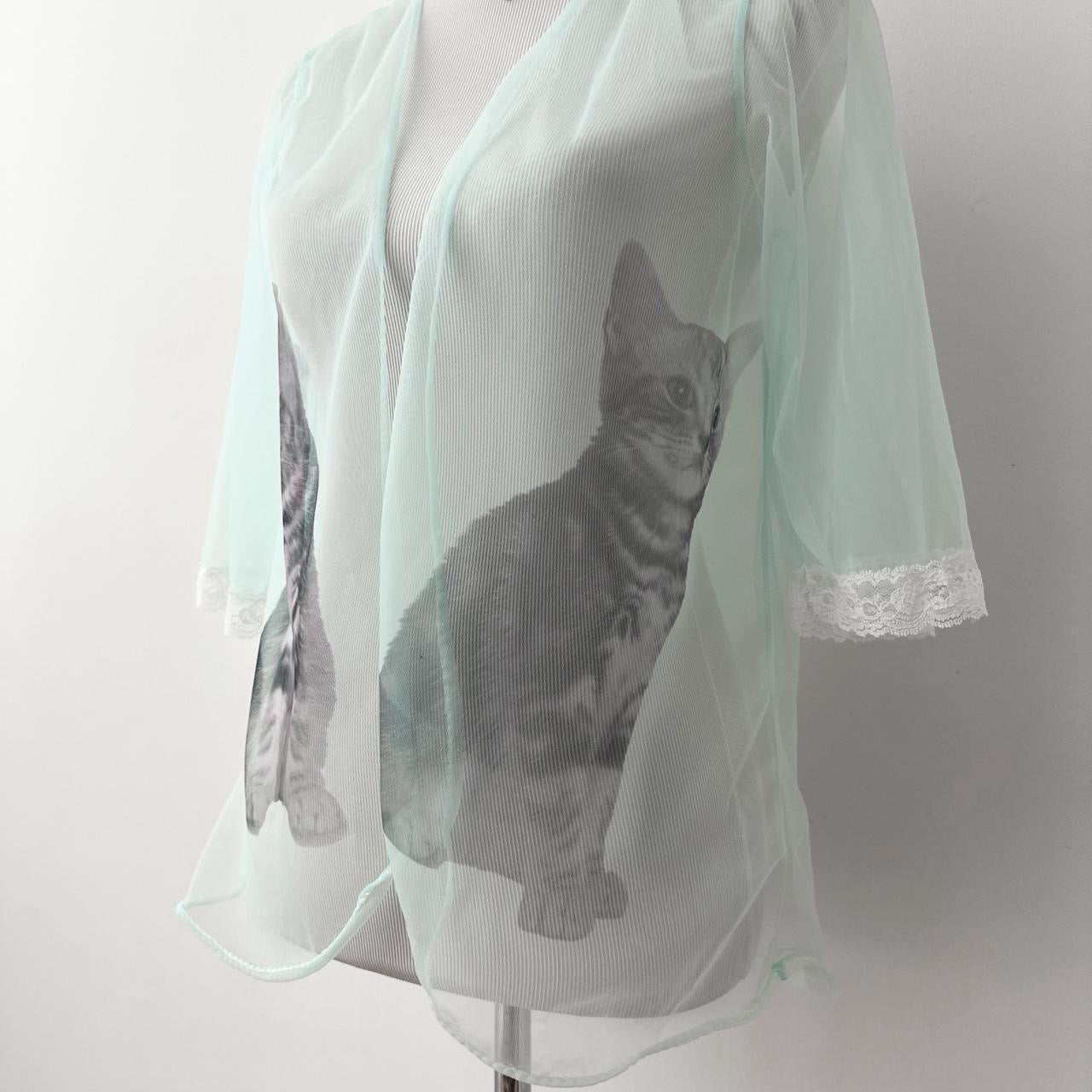 kittens sheer vintage shawl