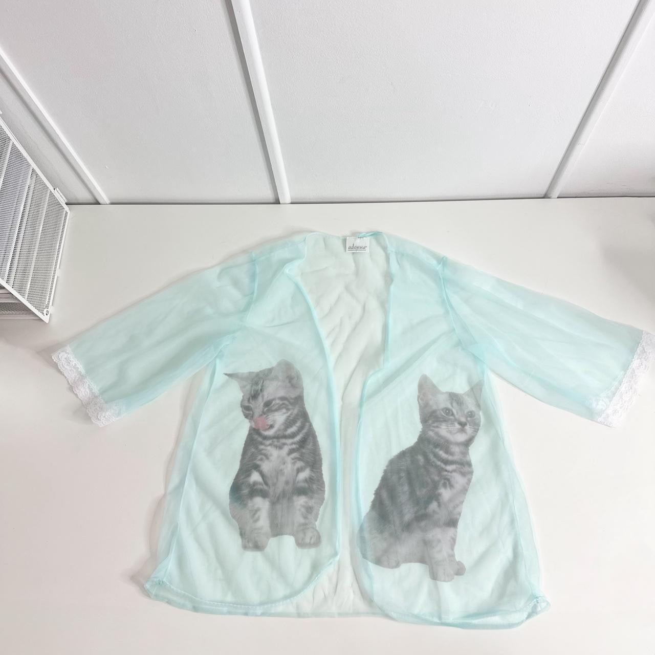 kittens sheer vintage shawl