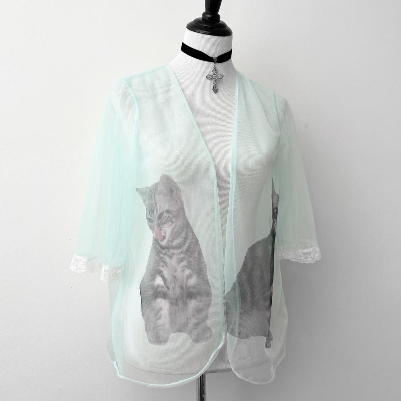 kittens sheer vintage shawl