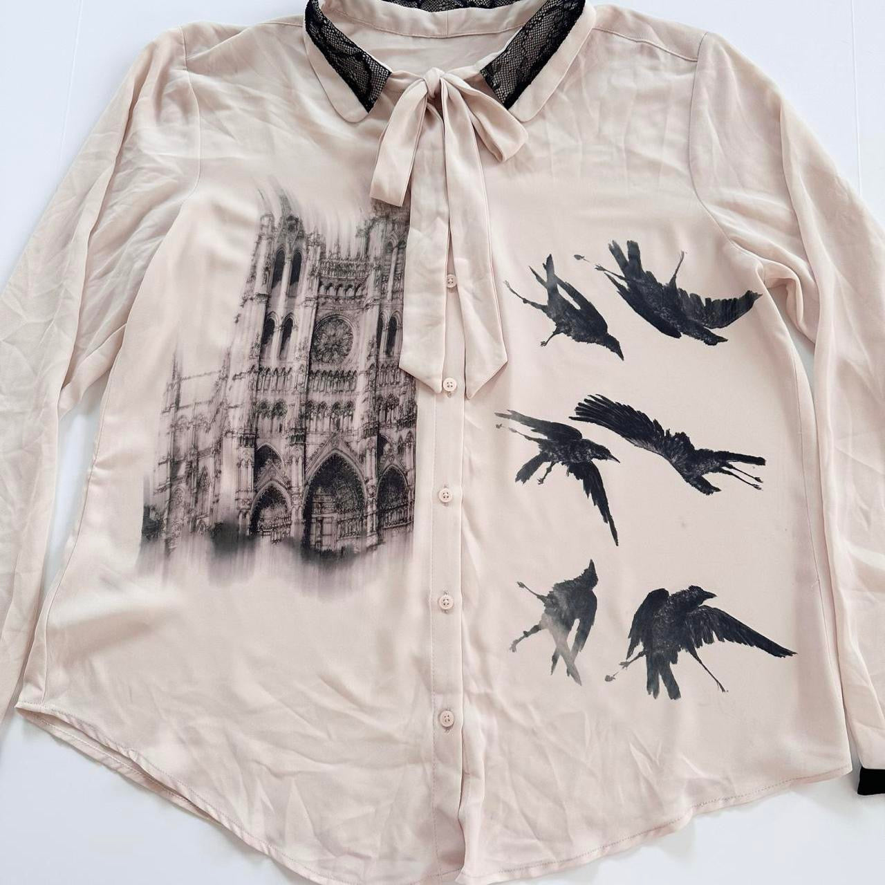 cathedral crows chiffon blouse (large)