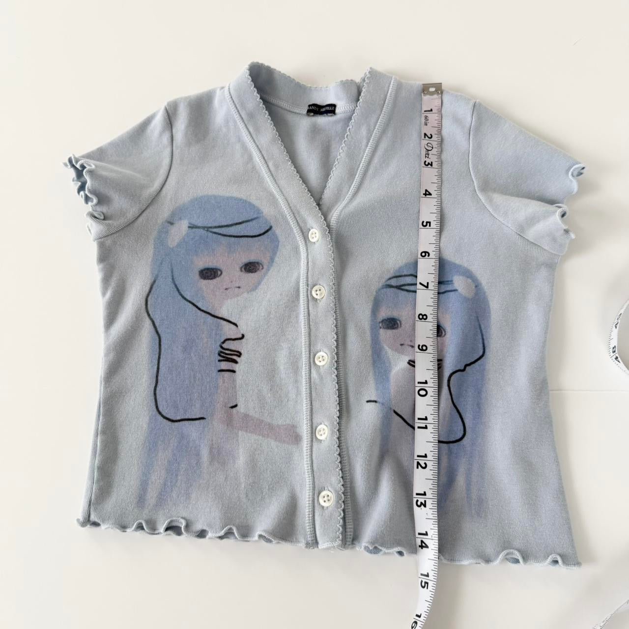 android twins button up cotton top (xs)