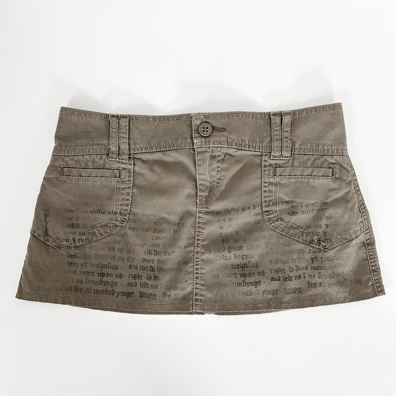 holy prayer reworked cotton mini cargo skirt (s)