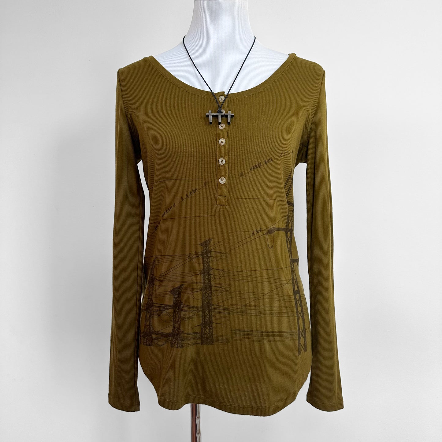 manga power lines green henley (large)