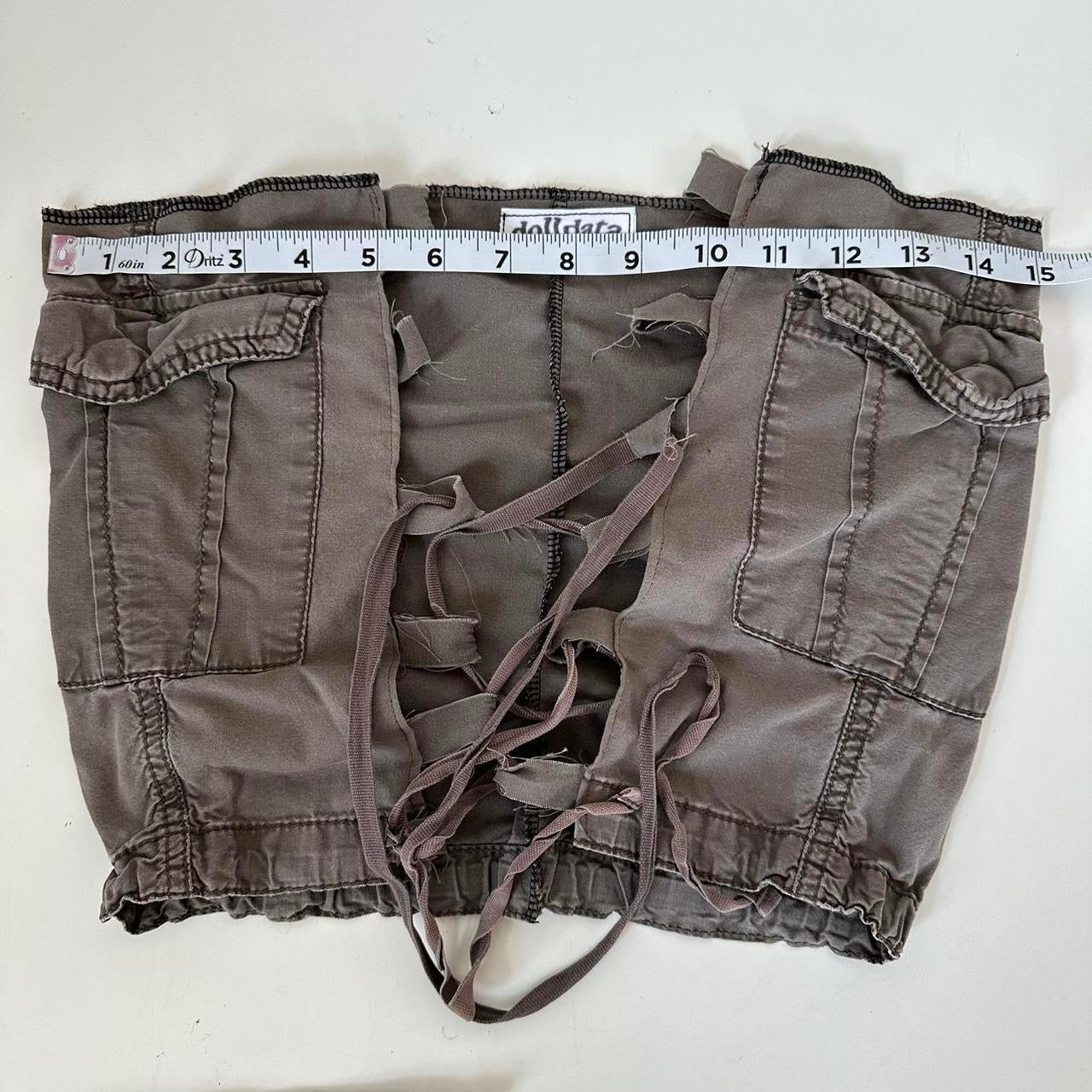 handmade brown cargo shorts set (s)