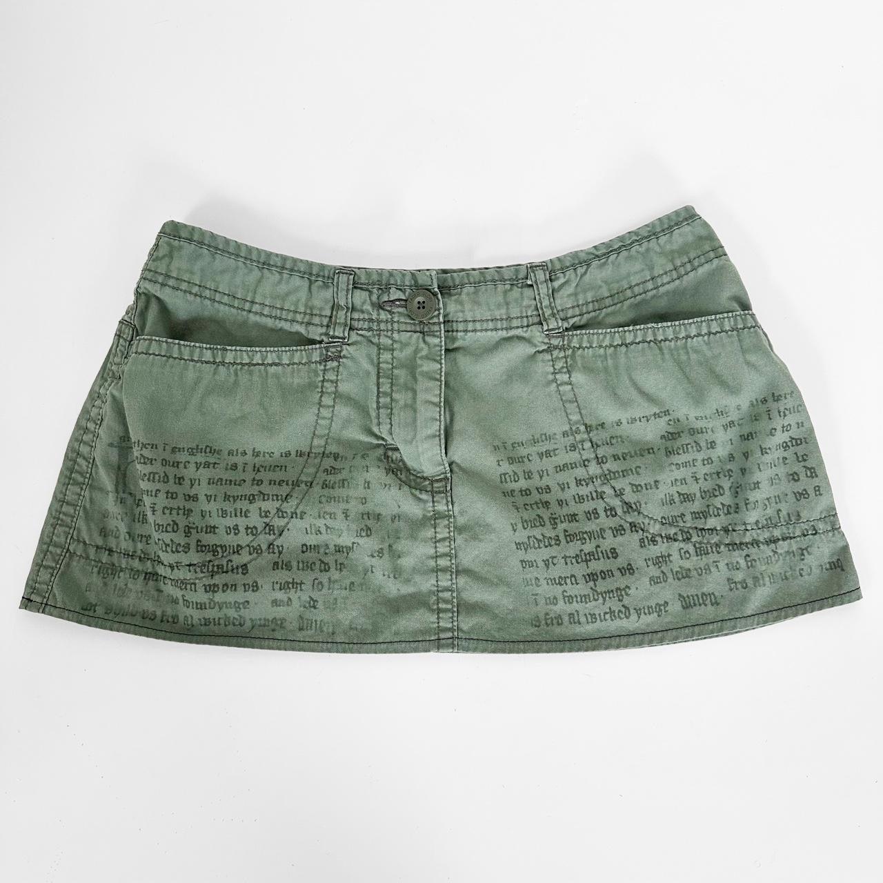 holy prayer reworked cotton mini cargo skirt (m)