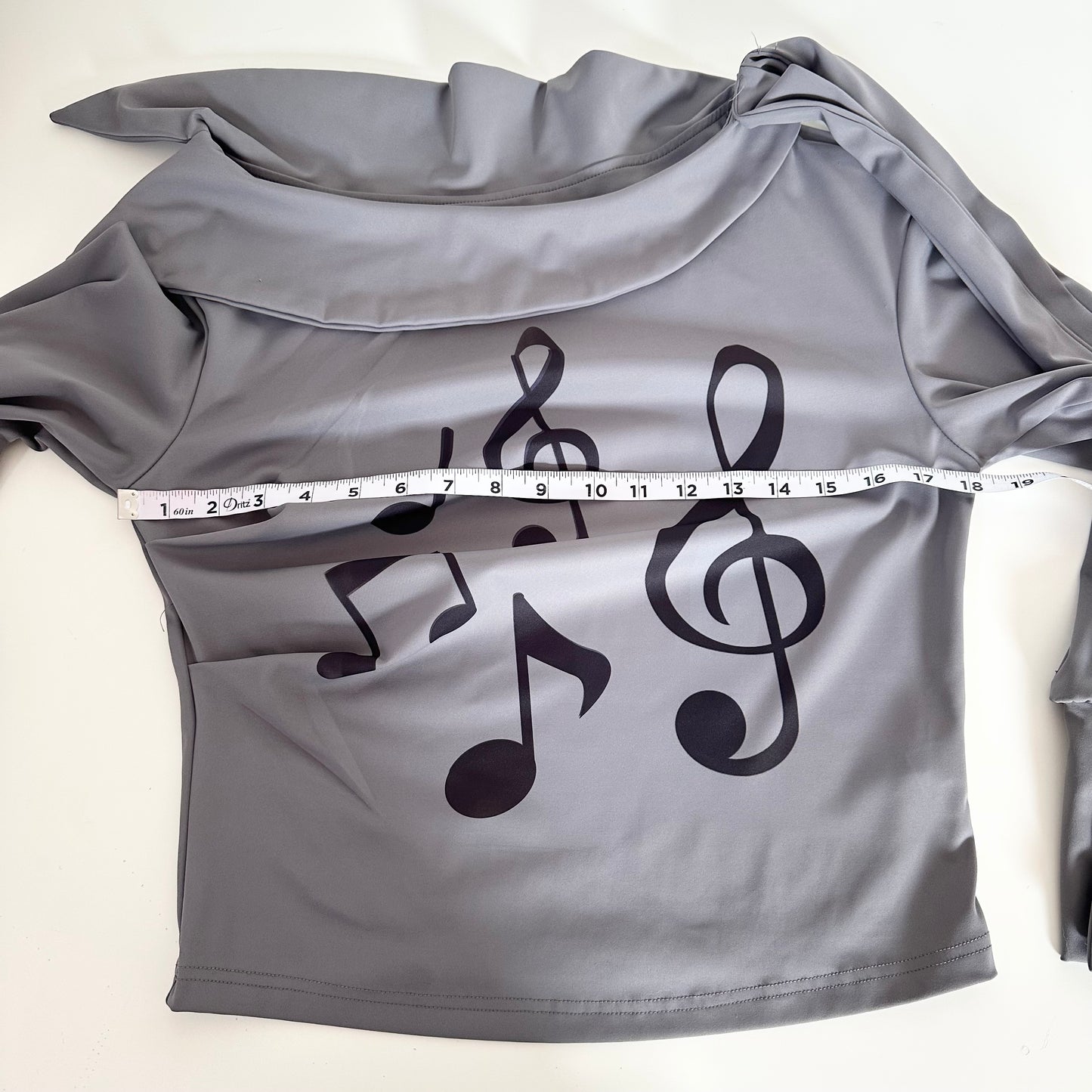 music notes fold over shoulder tie top (large)
