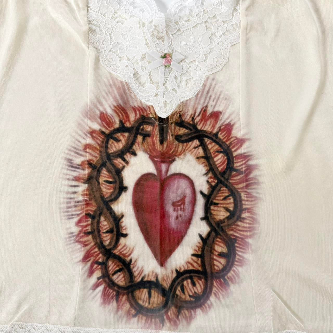 sacred heart slip cami and skirt set (m)