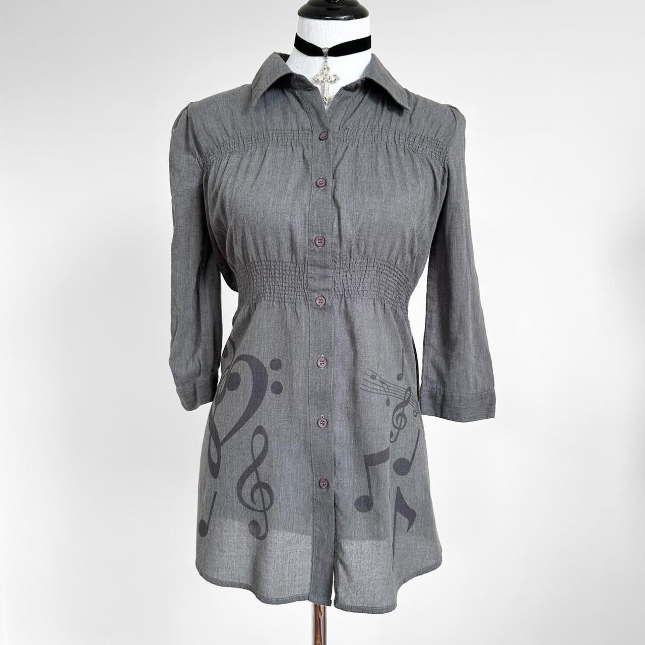 music notes vintage blouse (m)