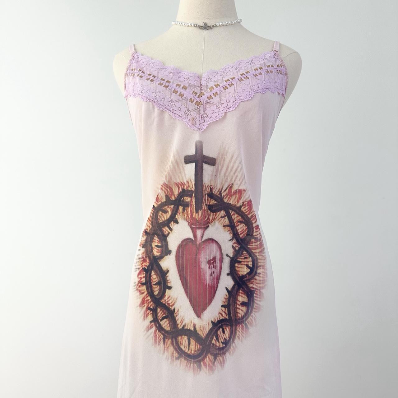 sacred heart vintage chiffon dress (large)