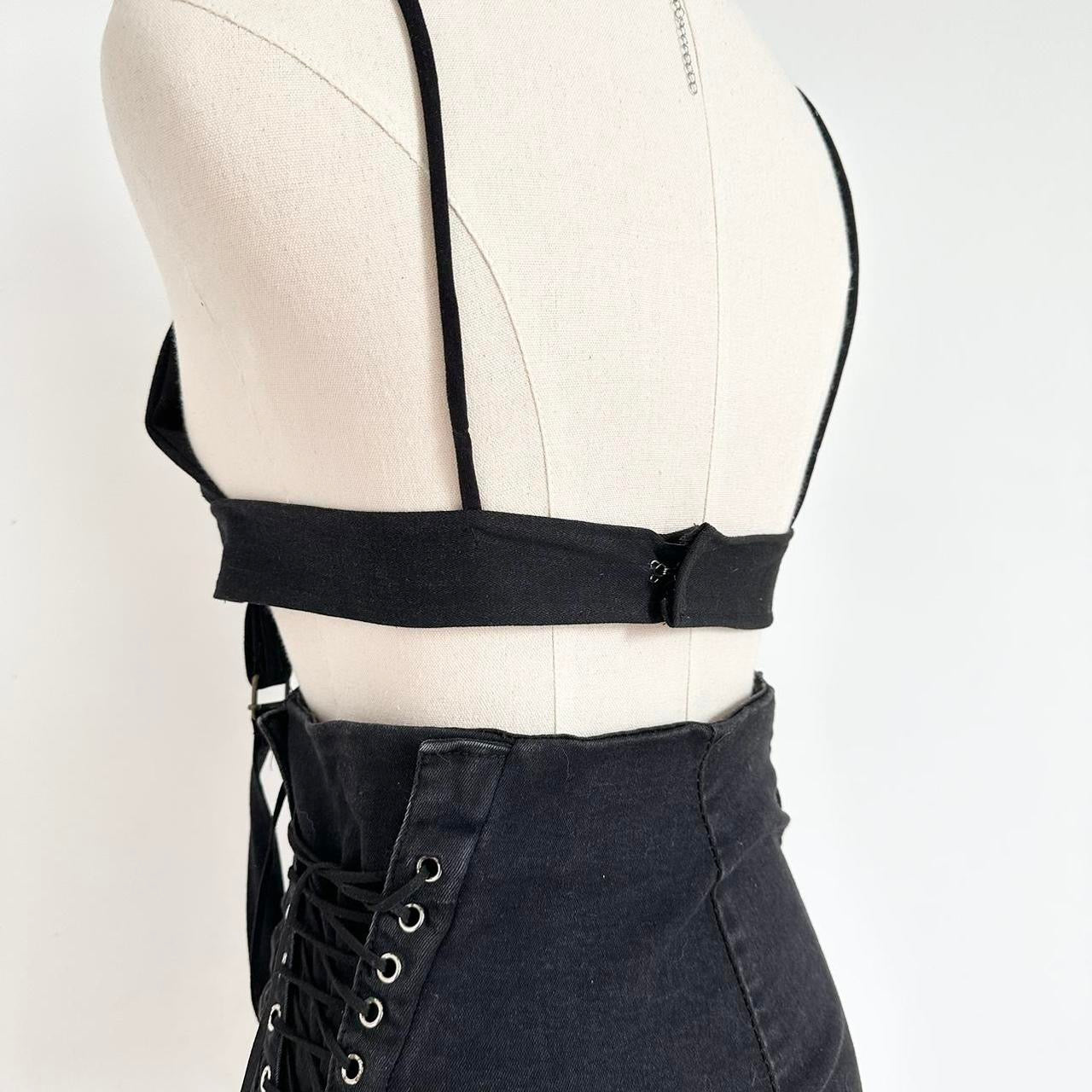 upcycled black denim 2 piece set | size xs