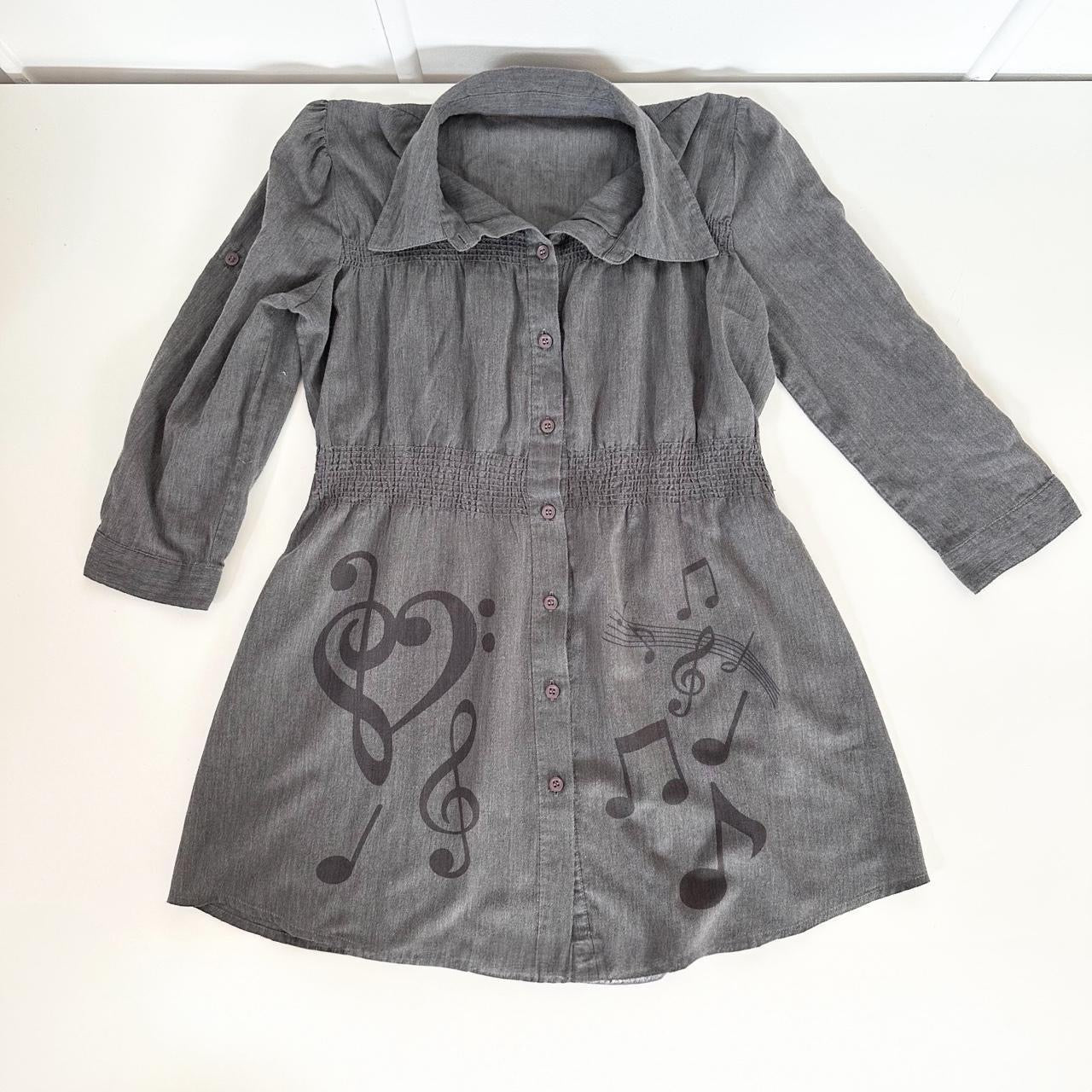 music notes vintage blouse (m)