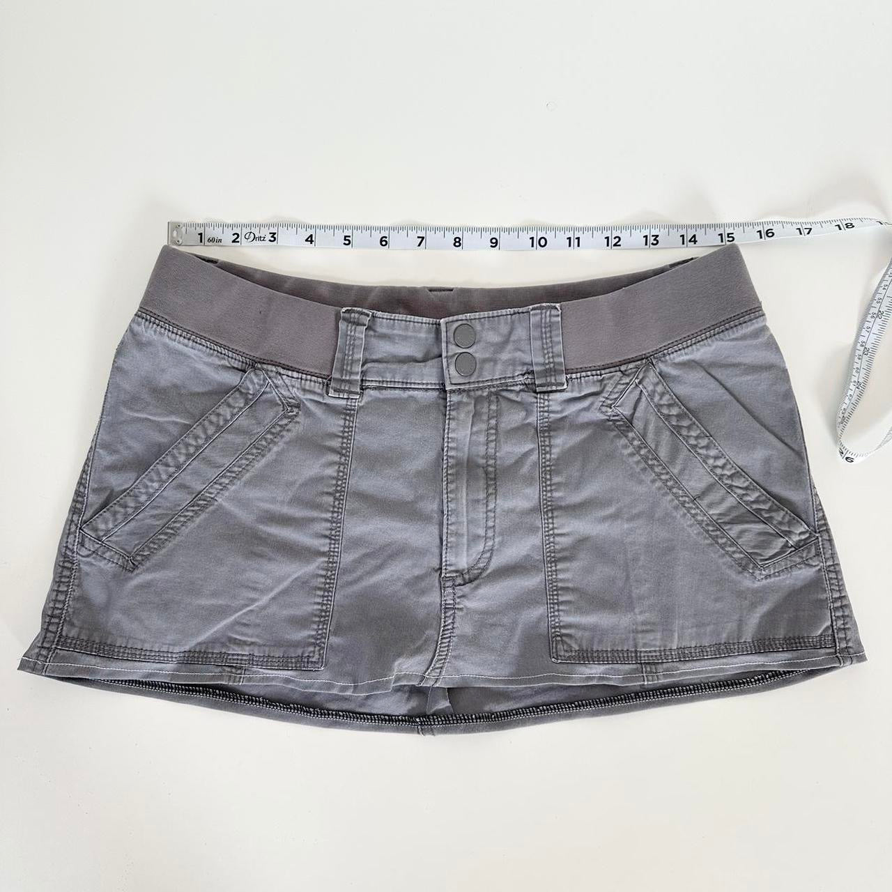upcycled blue grey low rise cargo mini skirt (s-m)