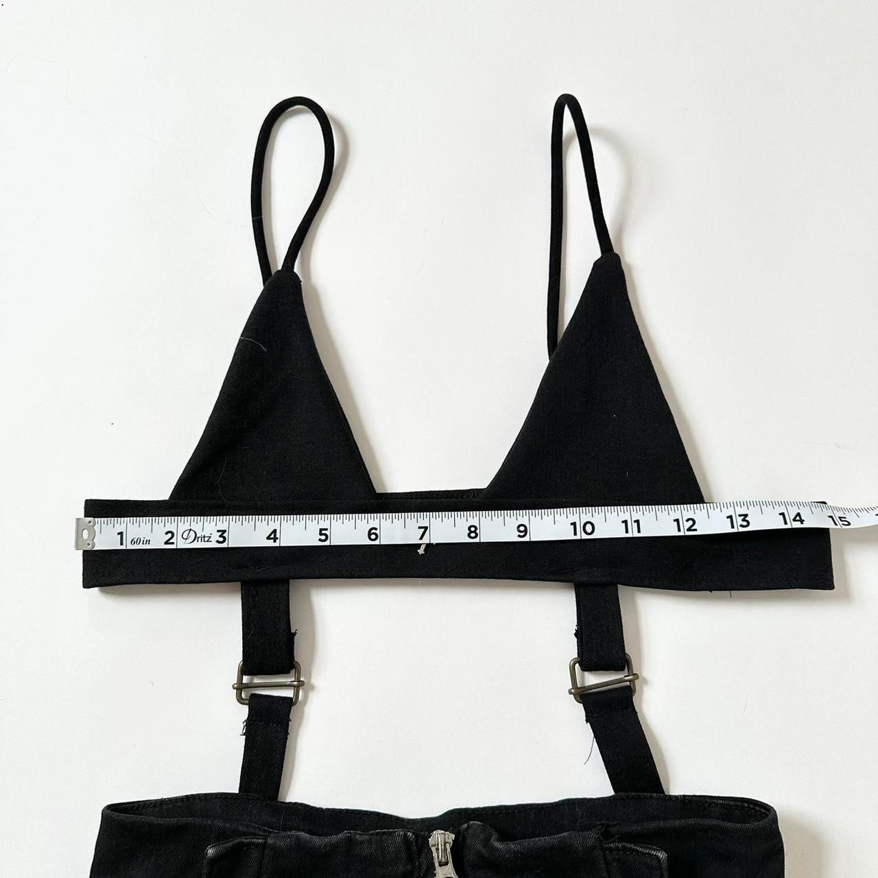 upcycled black denim 2 piece set | size xs