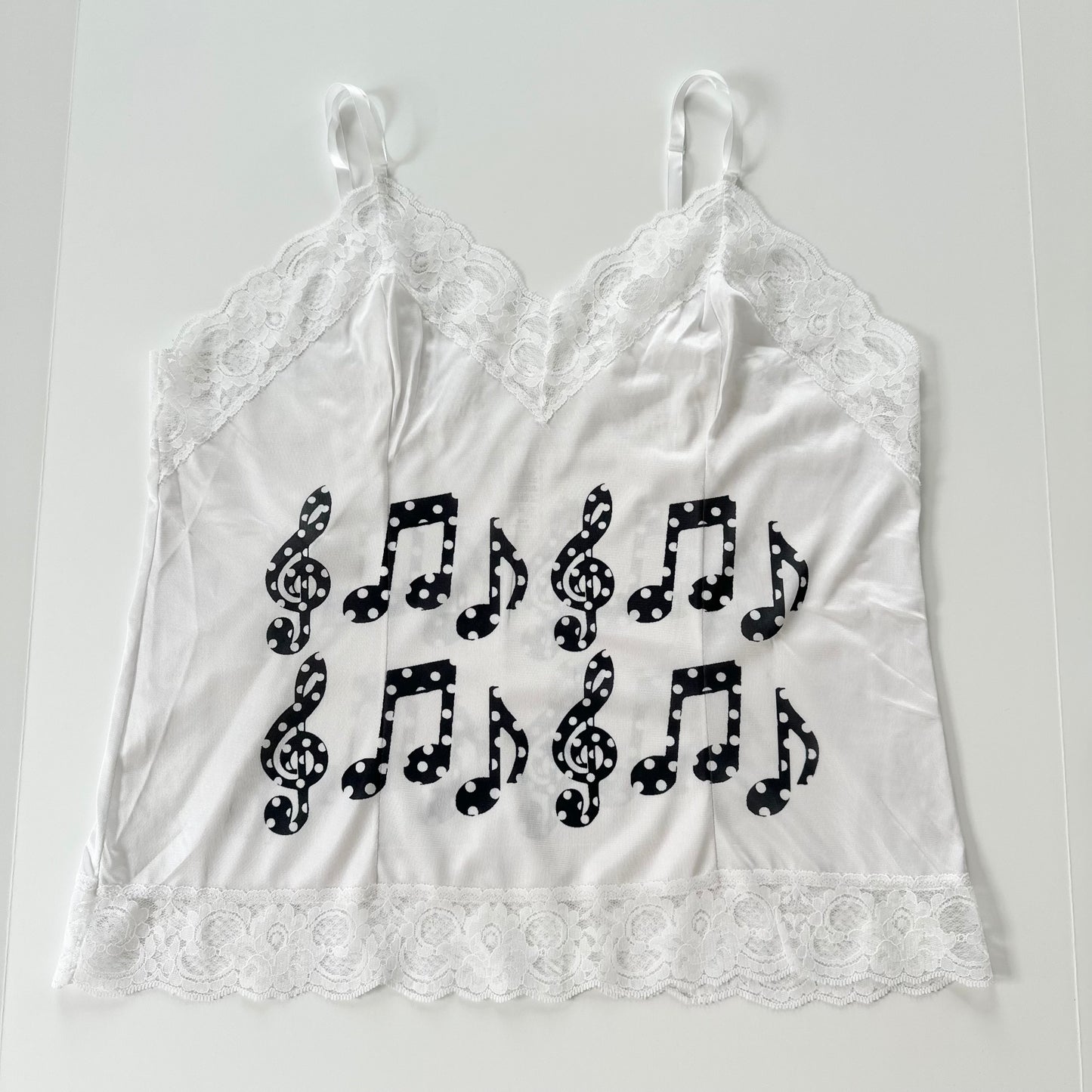 polka dot music notes slip cami (xxl)