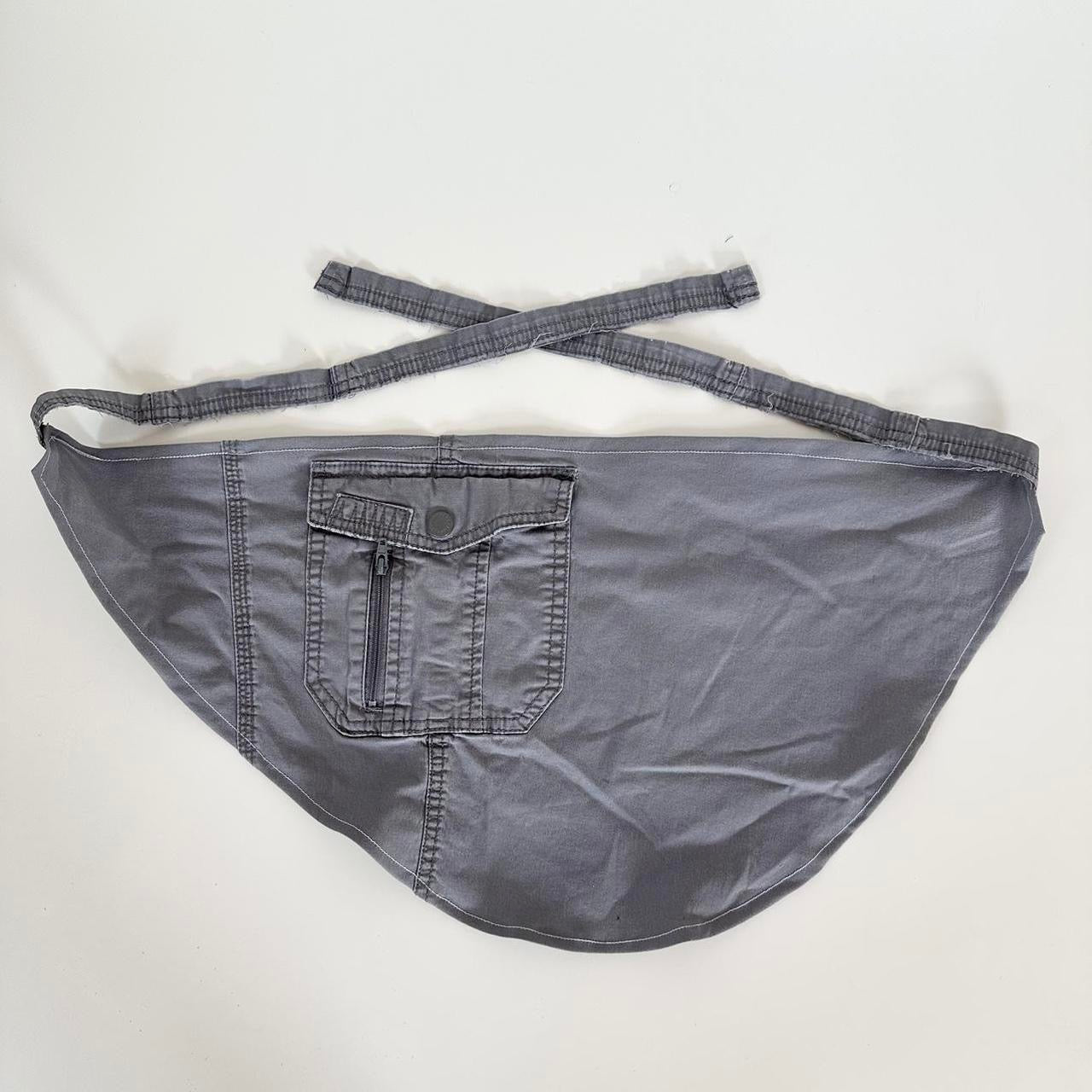 upcycled blue grey low rise cargo mini skirt (s-m)