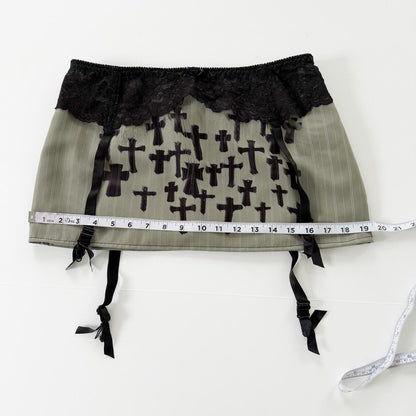 reworked rosary garter mini skirt (s/m)