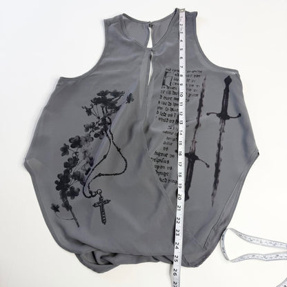 rosaries draped chiffon top (m)