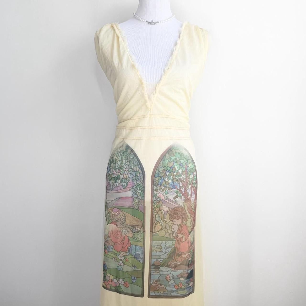 stained glass vintage chiffon maxi dress (xl)