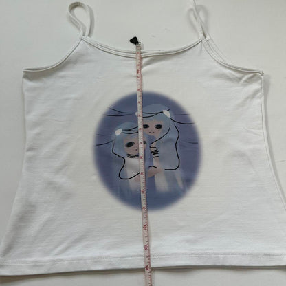 android twins cyber core hand printed tank top | size medium