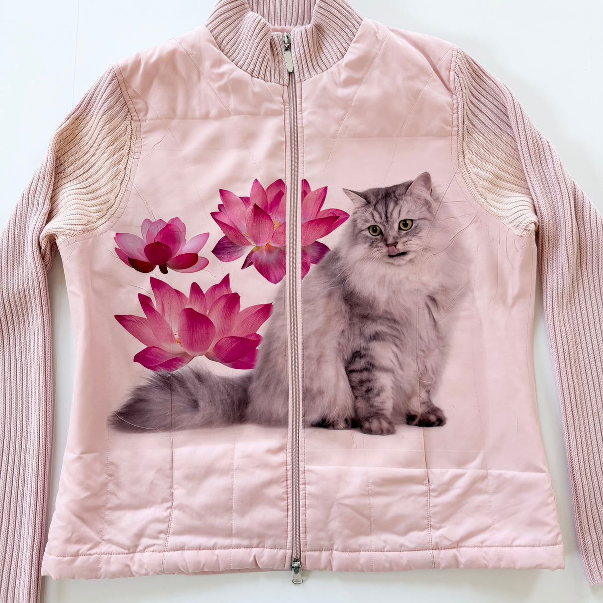 kitten puffer zip up (xl)