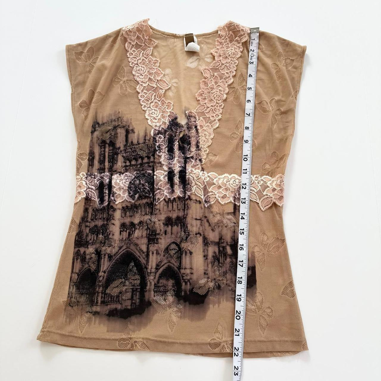 cathedral vintage lace mesh tank top (s/m)