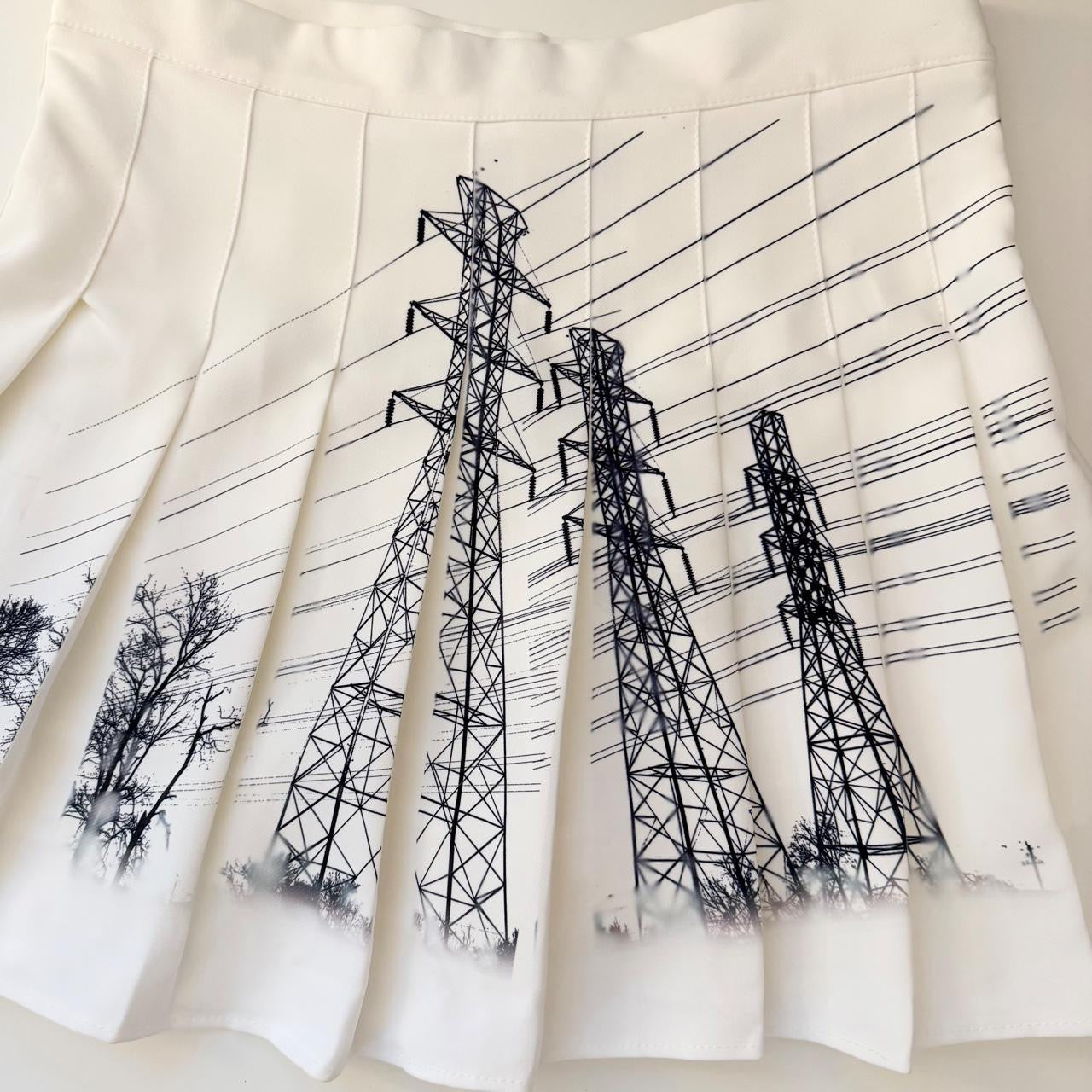power lines pleated mini skirt (m/l)