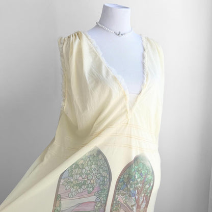 stained glass vintage chiffon maxi dress (xl)