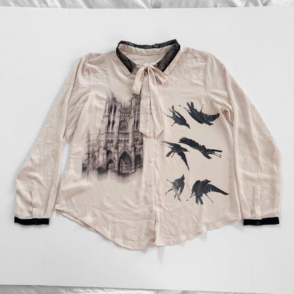 cathedral crows chiffon blouse (large)