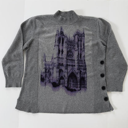 vkei cathedral button up sweater (xl)