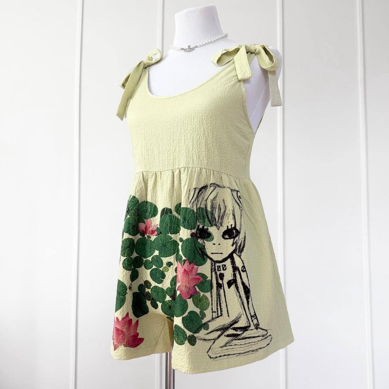 anime sketch lily pad romper (m)