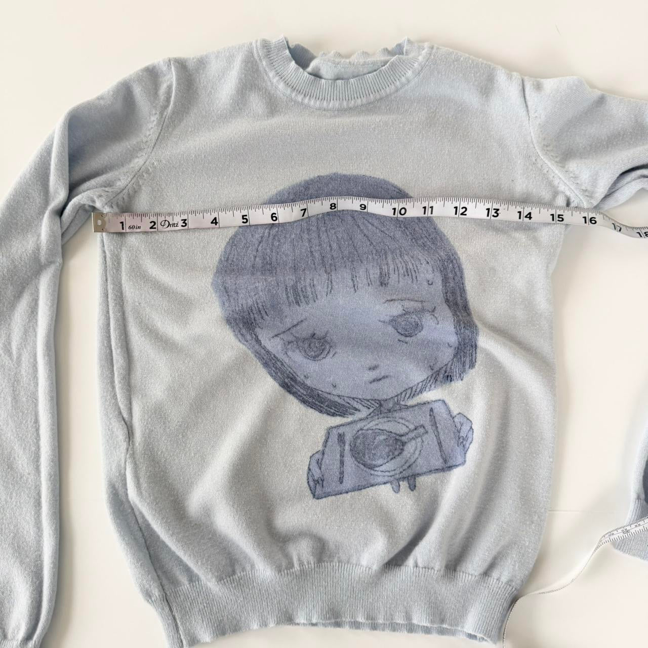 nervous girl blue soft sweater (xs)
