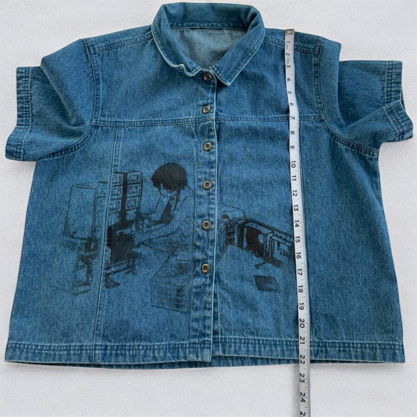 serial experiments denim shirt (unisex m)