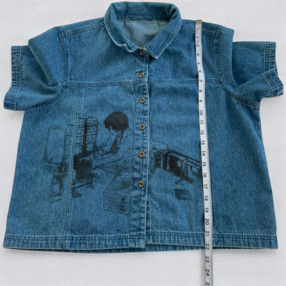 serial experiments denim shirt (unisex m)