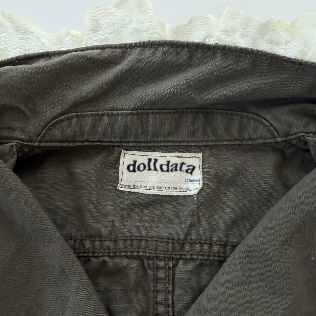 reworked vintage lace accent canvas cargo jacket(m/l)