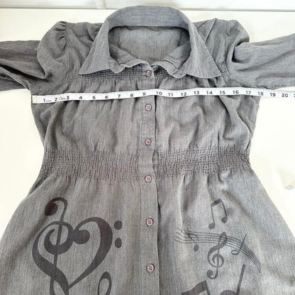 music notes vintage blouse (m)