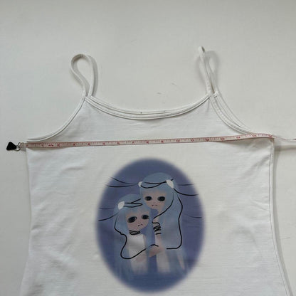 android twins cyber core hand printed tank top | size medium