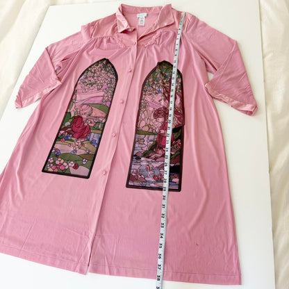 stained glass vintage button up embroidered dress (xl)