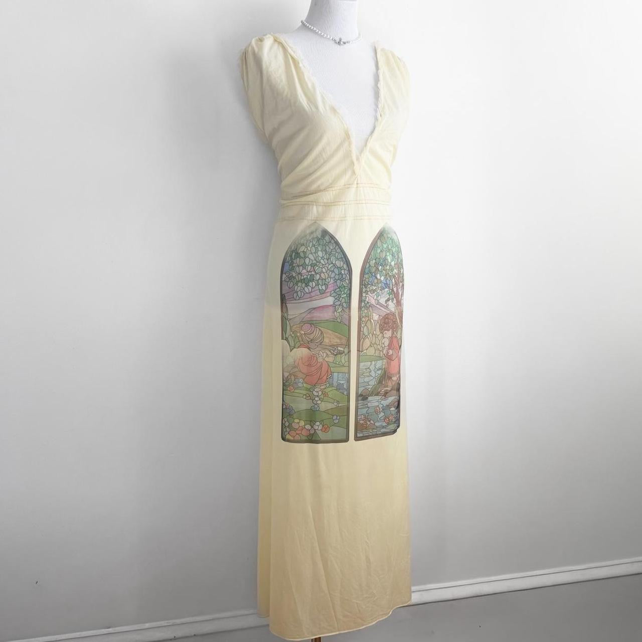 stained glass vintage chiffon maxi dress (xl)
