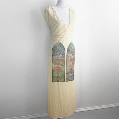 stained glass vintage chiffon maxi dress (xl)