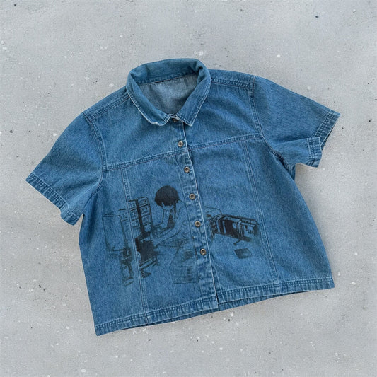 serial experiments denim shirt (unisex m)